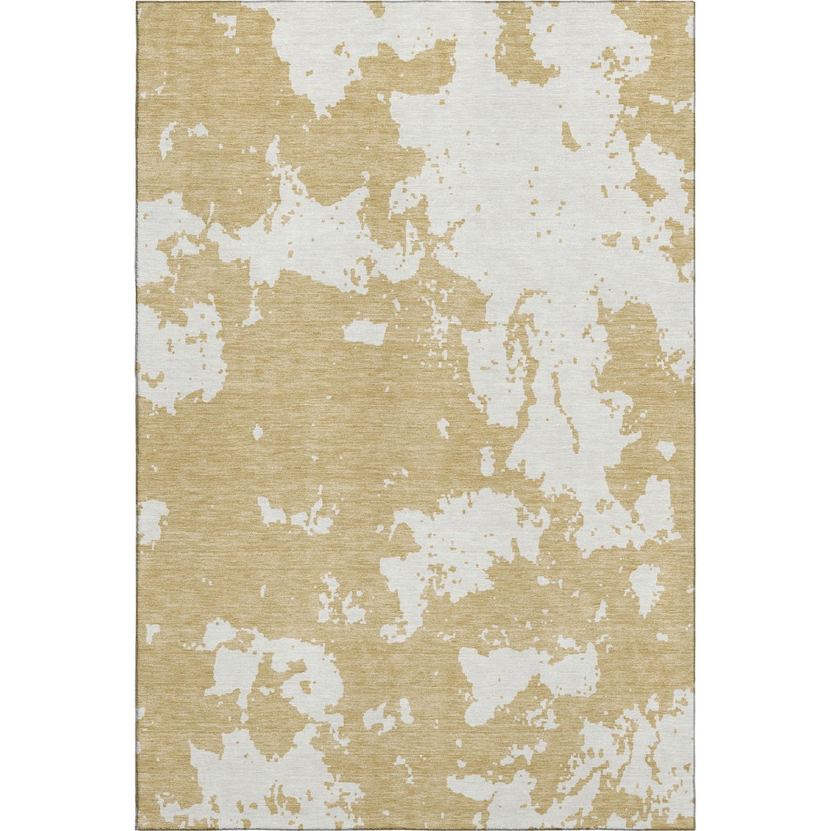 671288 10 x 14 ft. Gold & Beige Abstract Transitional Washable Machine Made Rectangle Area Rug with UV Protection