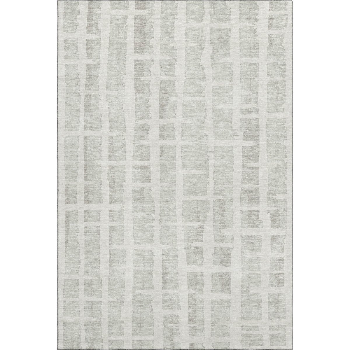 669378 10 x 14 ft. Ivory & Beige Striped Transitional Washable Machine Made Rectangle Area Rug with UV Protection