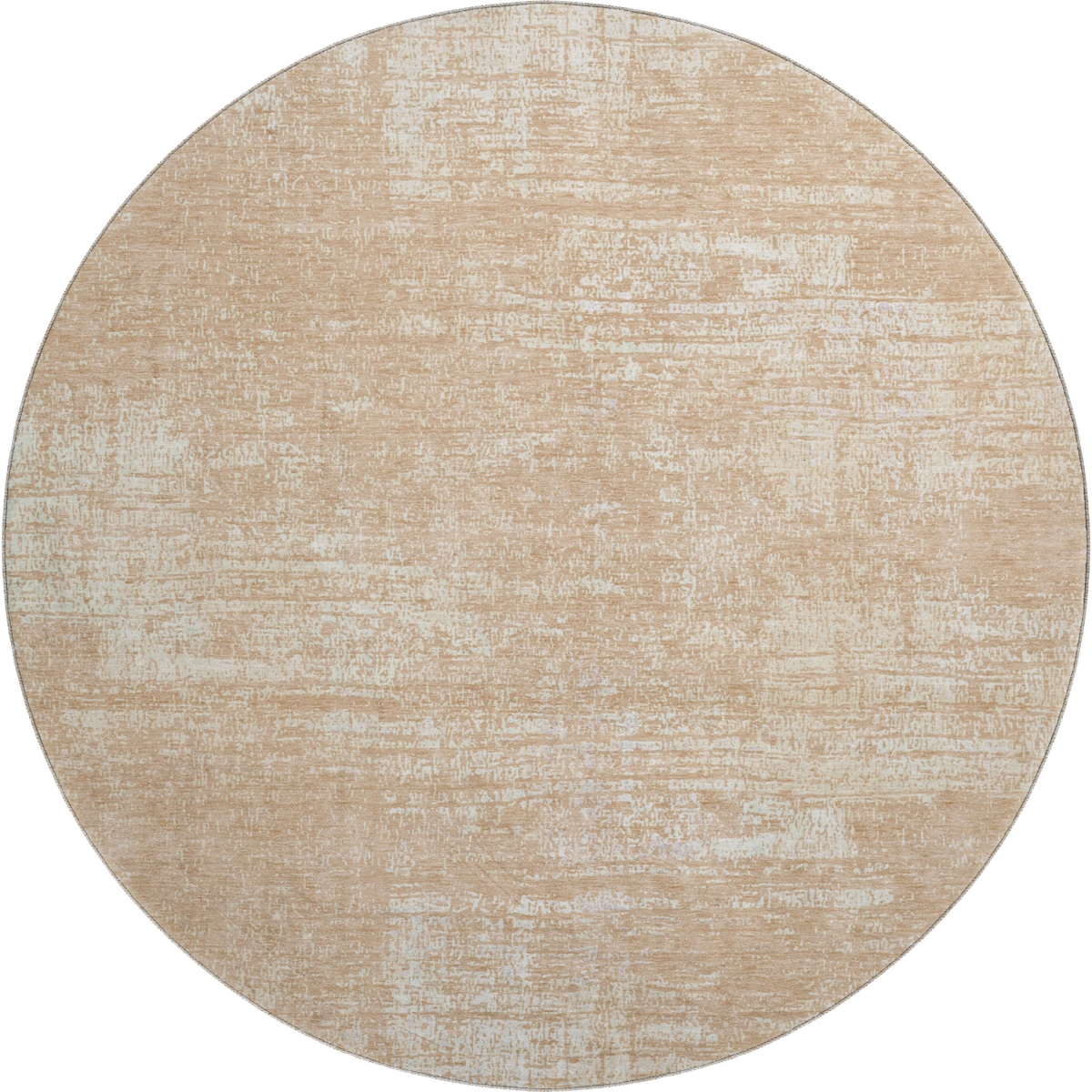 667123 8 ft. Coral & Ivory Abstract Transitional Washable Round Area Rug with UV Protection