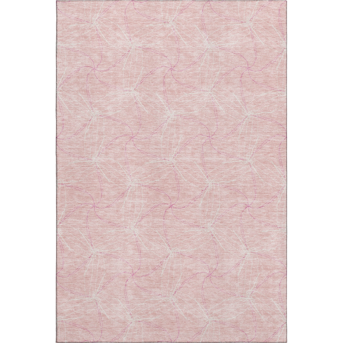 676594 8 x 10 ft. Pink & Ivory Geometric Transitional Washable Machine Made Rectangle Area Rug with UV Protection