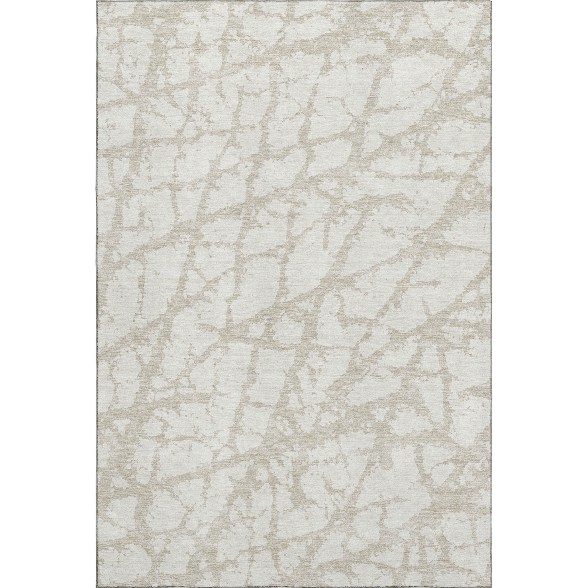 676850 5 x 8 ft. Ivory & Beige Abstract Transitional Washable Machine Made Rectangle Area Rug with UV Protection