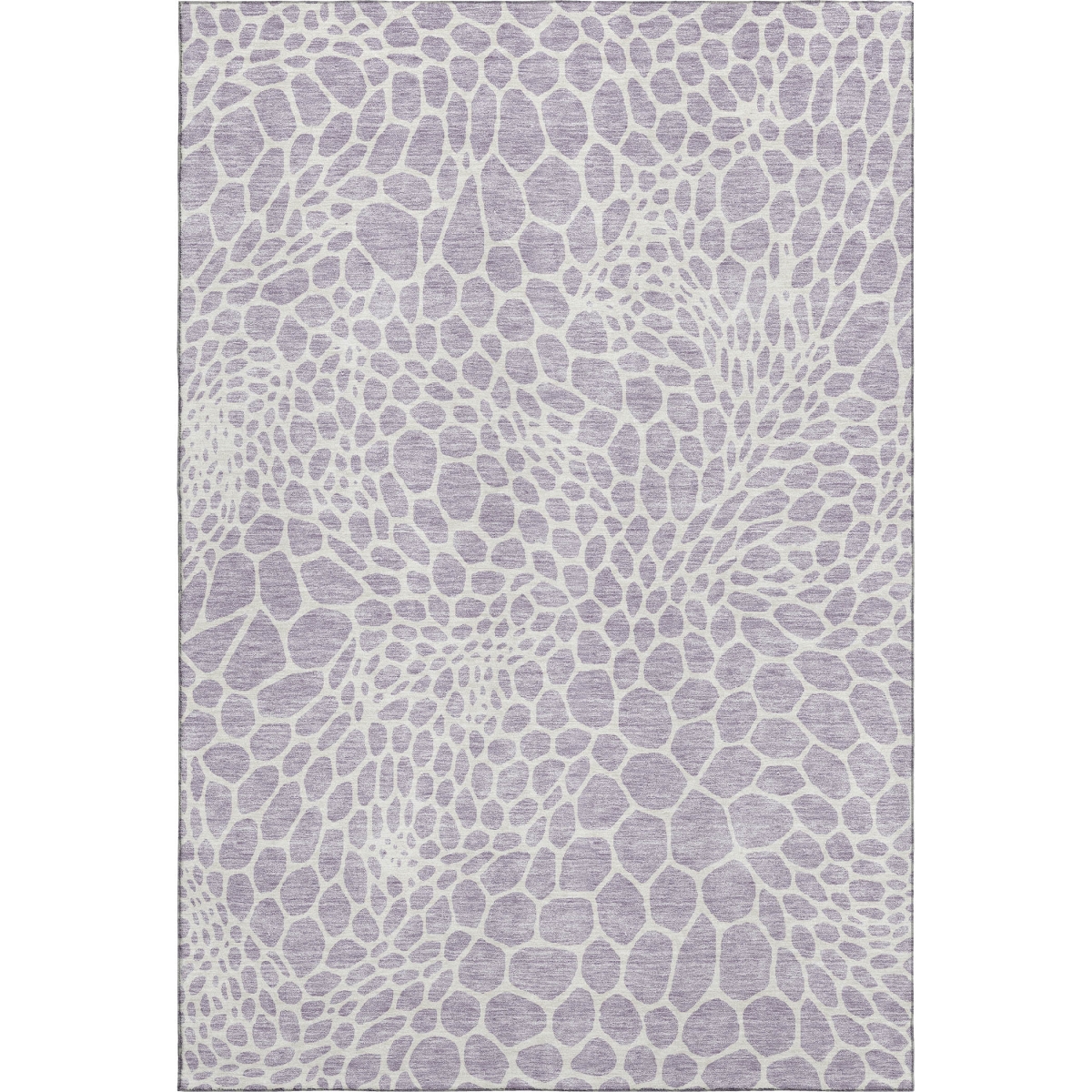 673066 9 x 12 ft. Lilac & Ivory Geometric Transitional Washable Machine Made Rectangle Area Rug with UV Protection