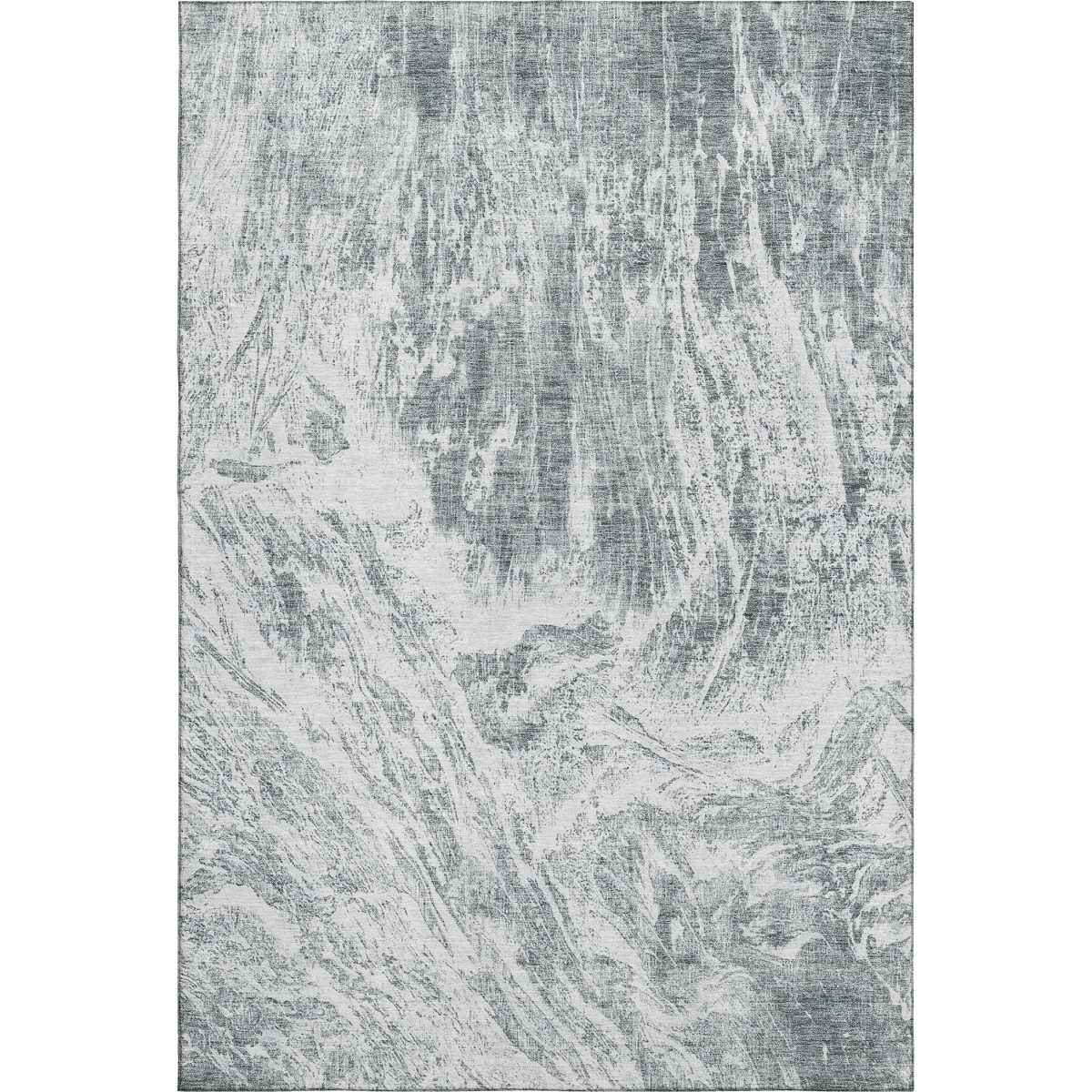 676782 10 x 14 ft. Gray & Ivory Abstract Transitional Washable Machine Made Rectangle Area Rug with UV Protection
