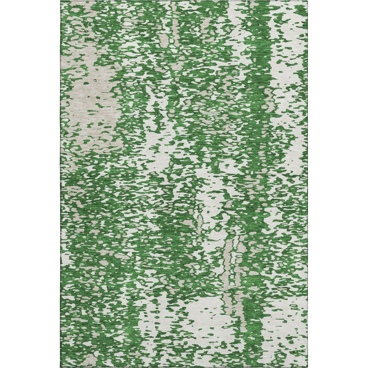 675444 10 x 14 ft. Emerald & Ivory Abstract Transitional Washable Machine Made Rectangle Area Rug with UV Protection