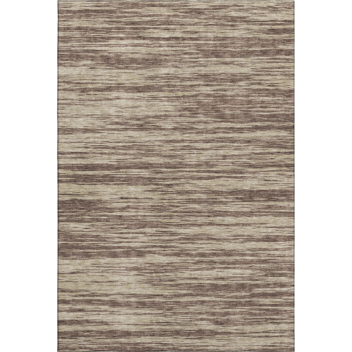 675582 10 x 14 ft. Brown & Beige Striped Transitional Washable Machine Made Rectangle Area Rug with UV Protection