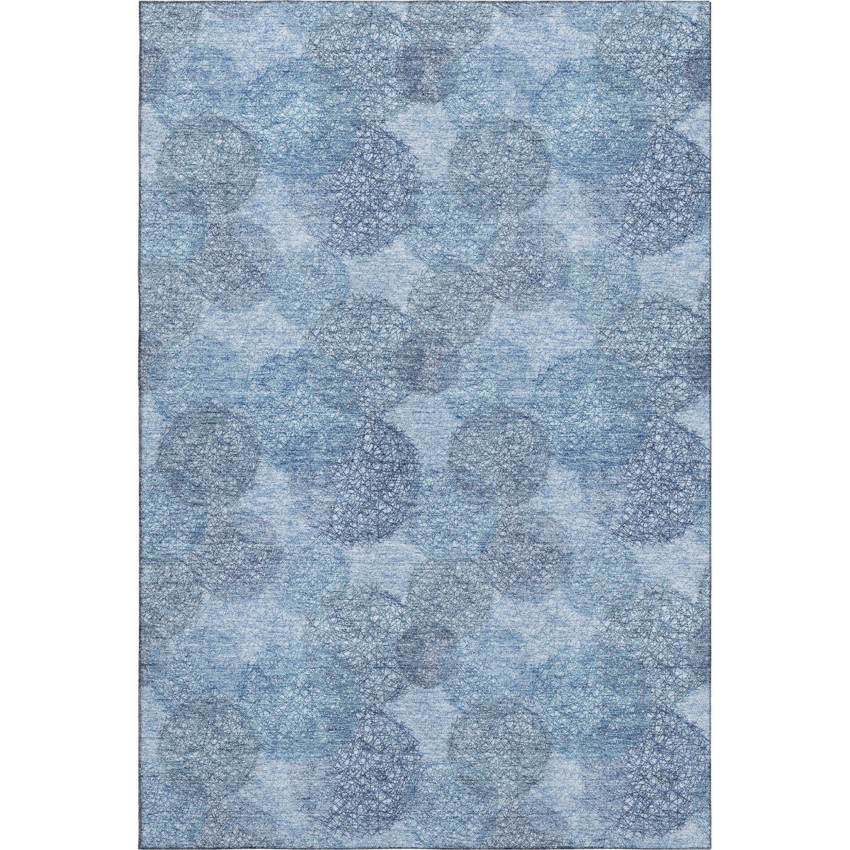 677159 10 x 14 ft. Denim Blue & Sky Blue Abstract Washable Machine Made Rectangle Area Rug with UV Protection