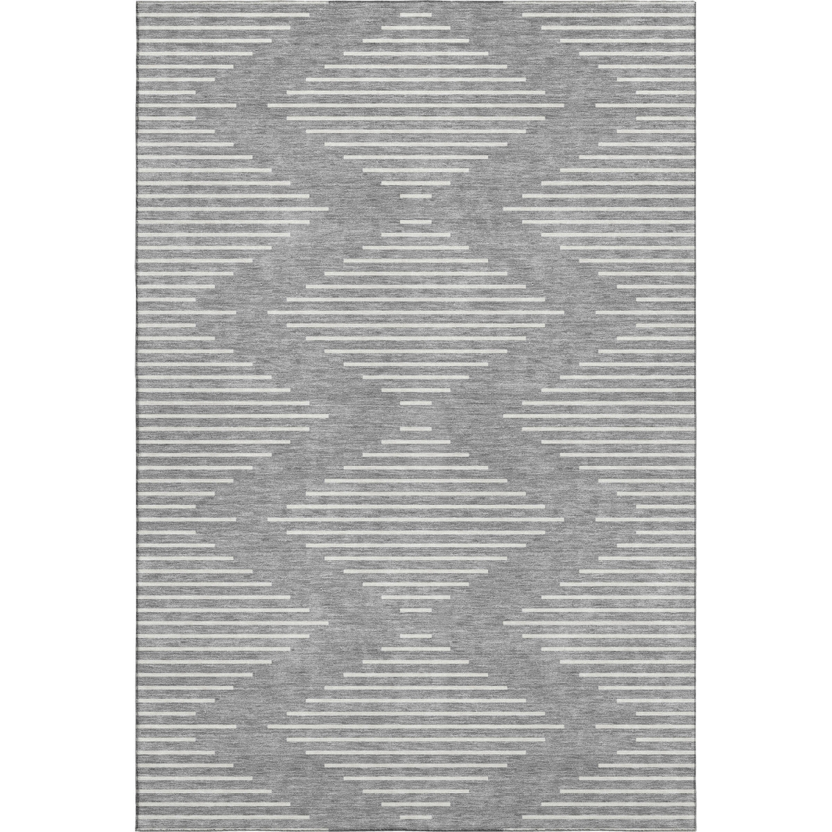 679737 9 x 12 ft. Gray & Ivory Geometric Transitional Washable Machine Made Rectangle Area Rug with UV Protection