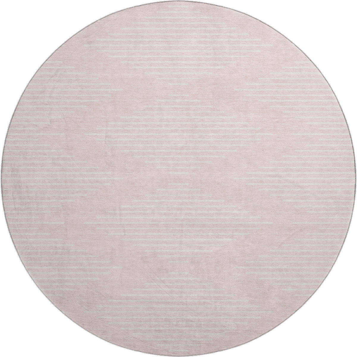 679765 8 ft. Pink & Ivory Geometric Transitional Washable Round Area Rug with UV Protection