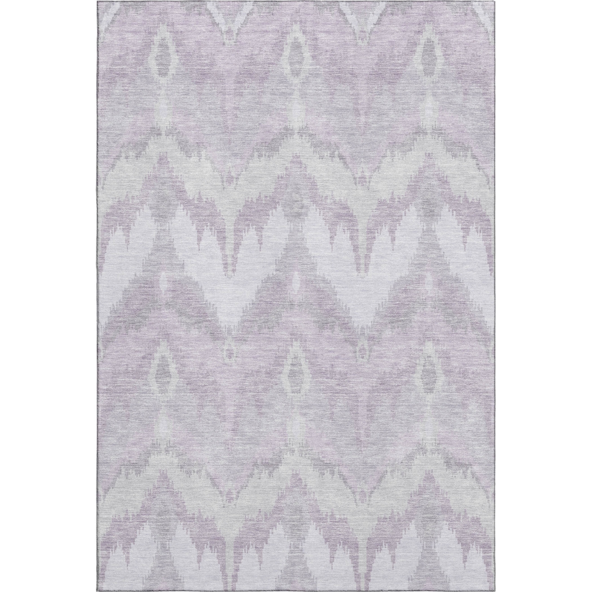 662655 8 x 10 ft. Lavender & Silver Ikat Washable Machine Made Rectangle Area Rug with UV Protection