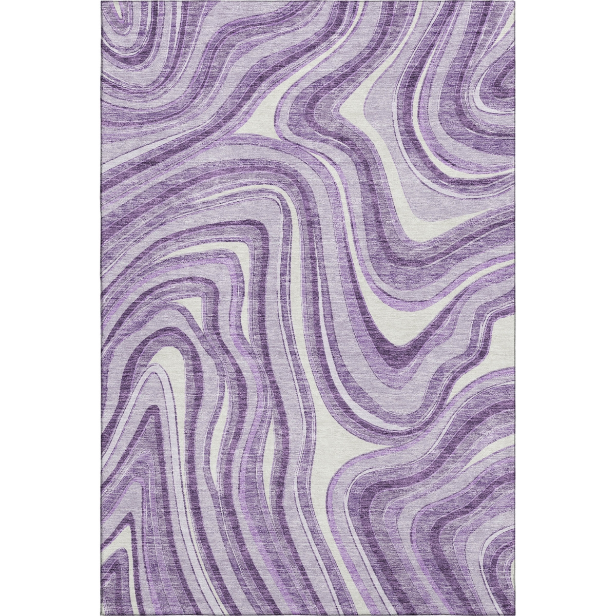 663544 5 x 8 ft. Lavender & Ivory Marble Washable Machine Made Rectangle Area Rug with UV Protection