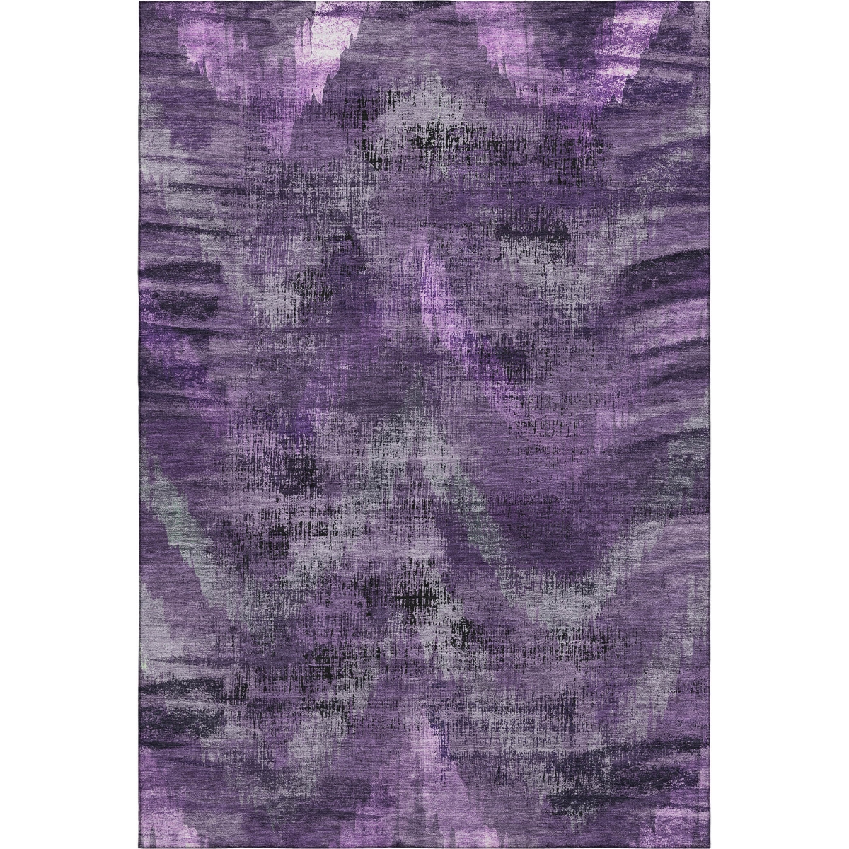 665503 5 x 8 ft. Purple & Gray Abstract Transitional Washable Machine Made Rectangle Area Rug with UV Protection