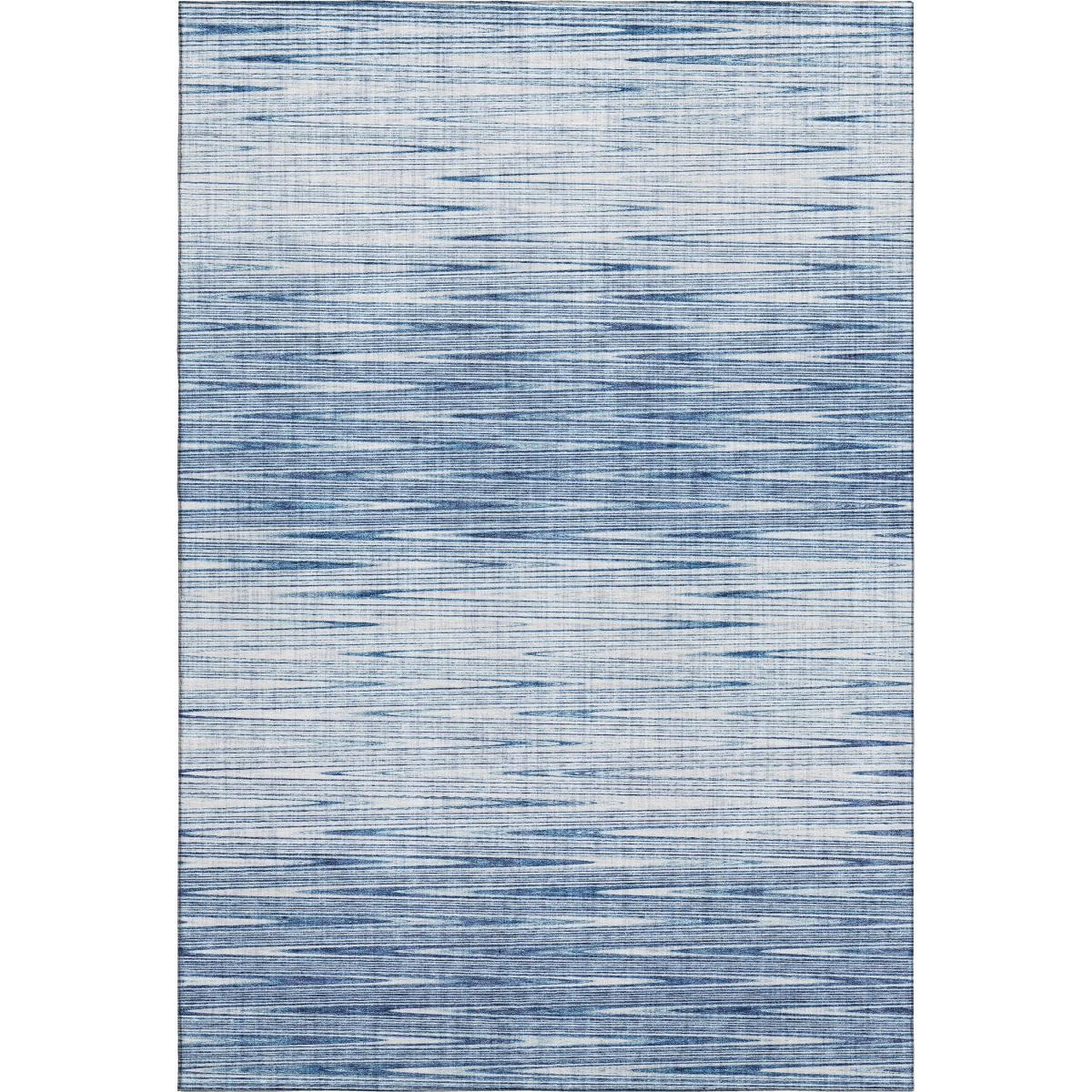 665757 8 x 10 ft. Blue & Ivory Abstract Transitional Washable Machine Made Rectangle Area Rug with UV Protection