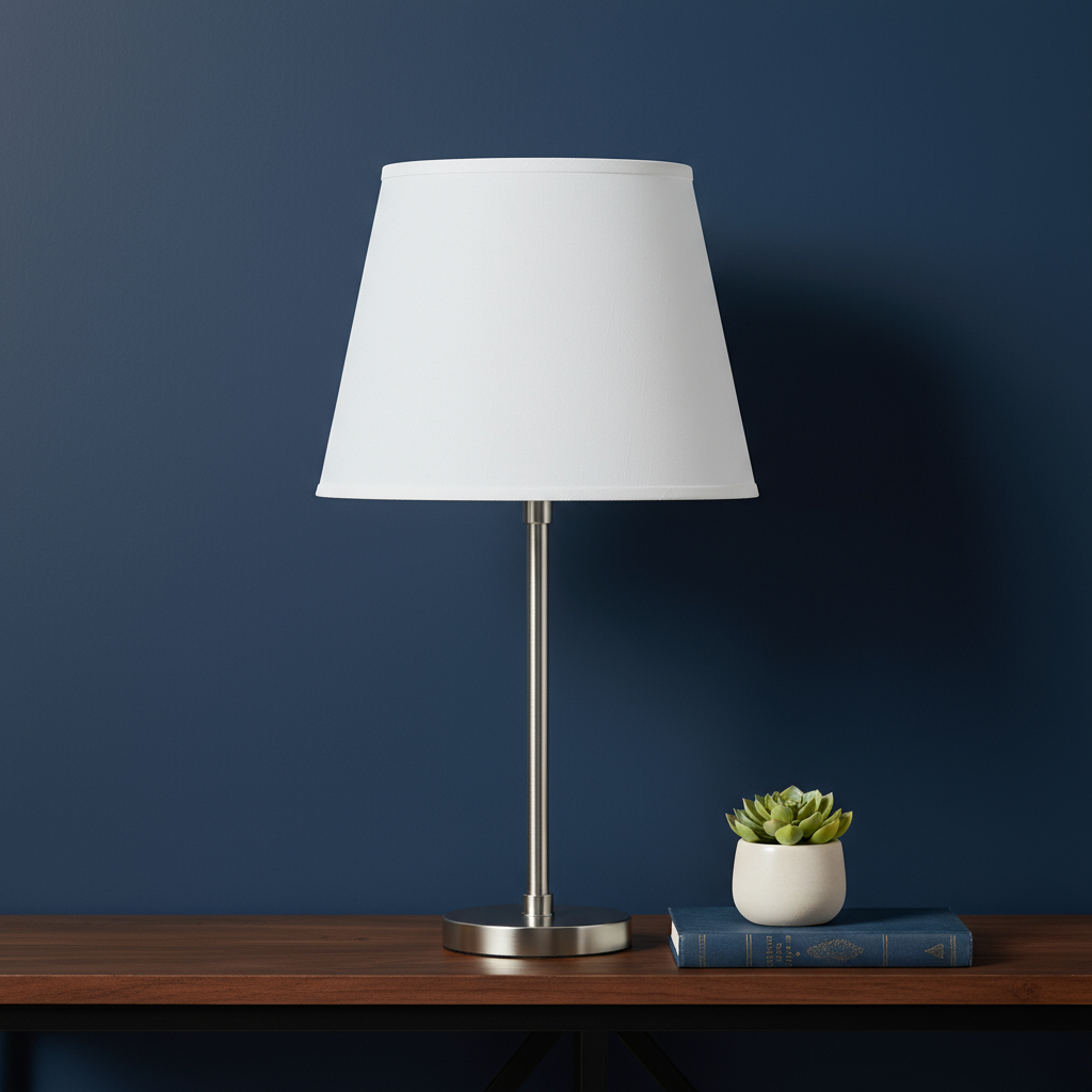 654698 9.38 x 13 x 13 in. White Faux Silk Plain Drum Lamp Shade