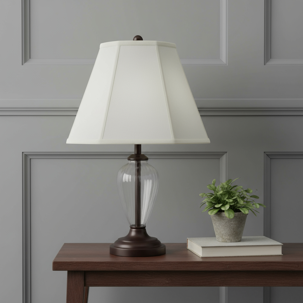 654731 11.25 x 16 x 16 in. Eggshell Linen Piped Empire Lamp Shade