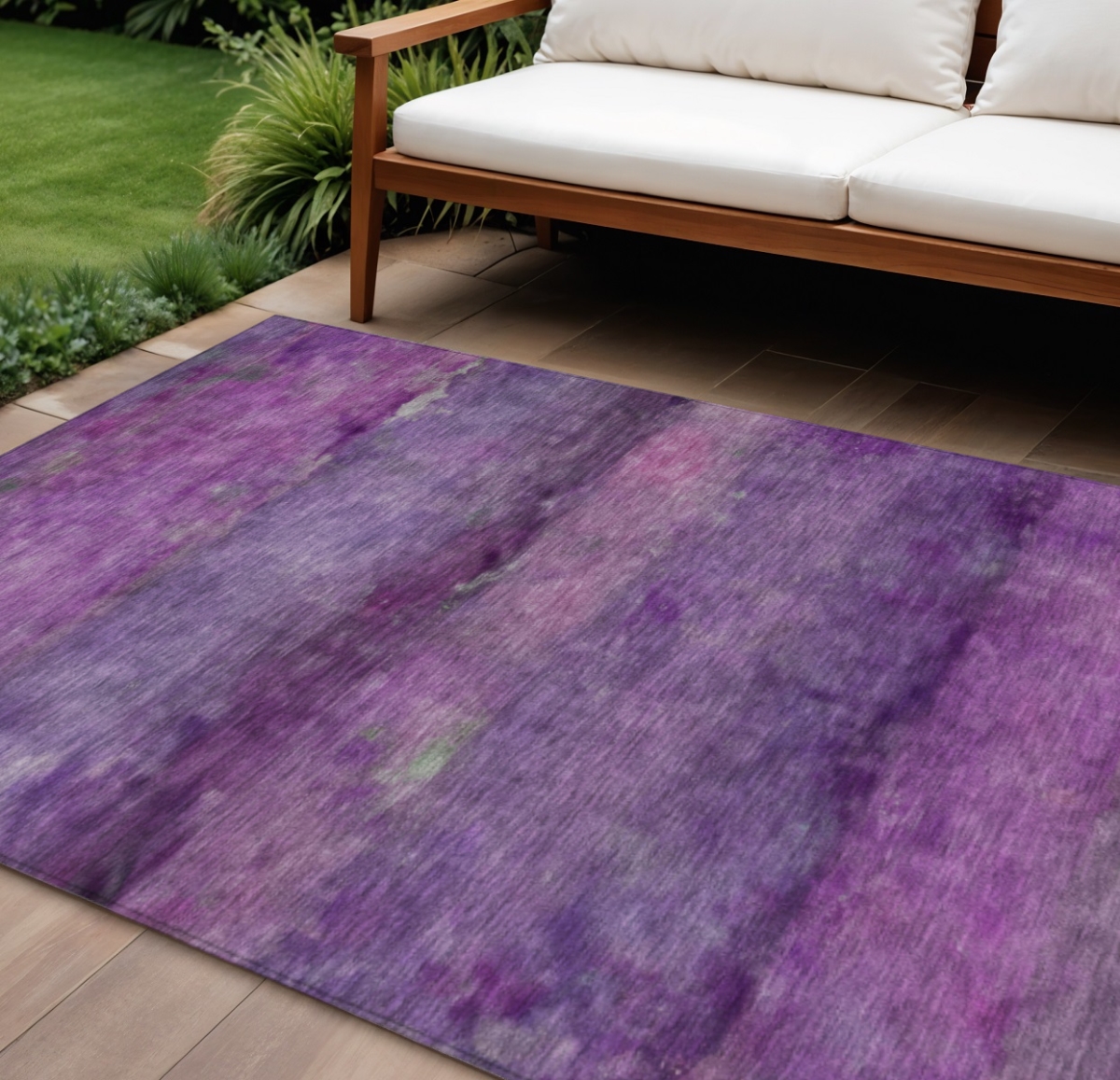 658799 9 x 12 ft. Purple & Plum Abstract Washable Transitional Indoor & Outdoor Rectangle Area Rug