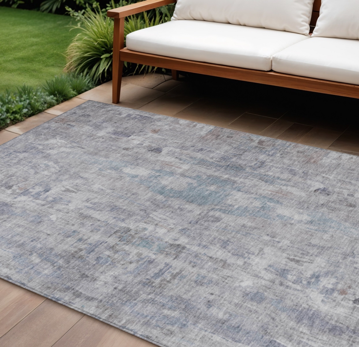 658746 10 x 14 ft. Taupe & Gray Abstract Washable Transitional Indoor & Outdoor Rectangle Area Rug