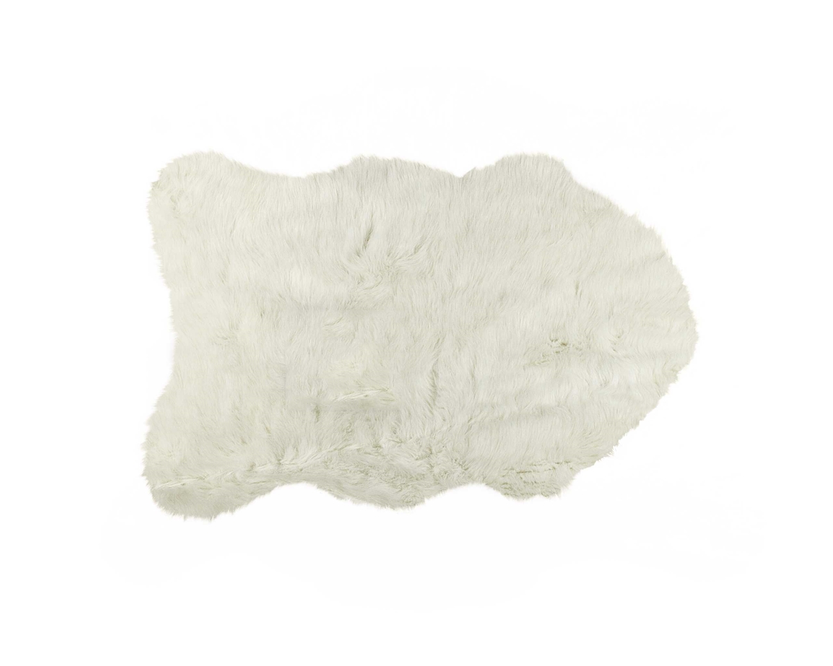 Home Roots Beddings 331453 Sheepskin Faux Fur Single Area Rug, Off White - 2 x 3 in.