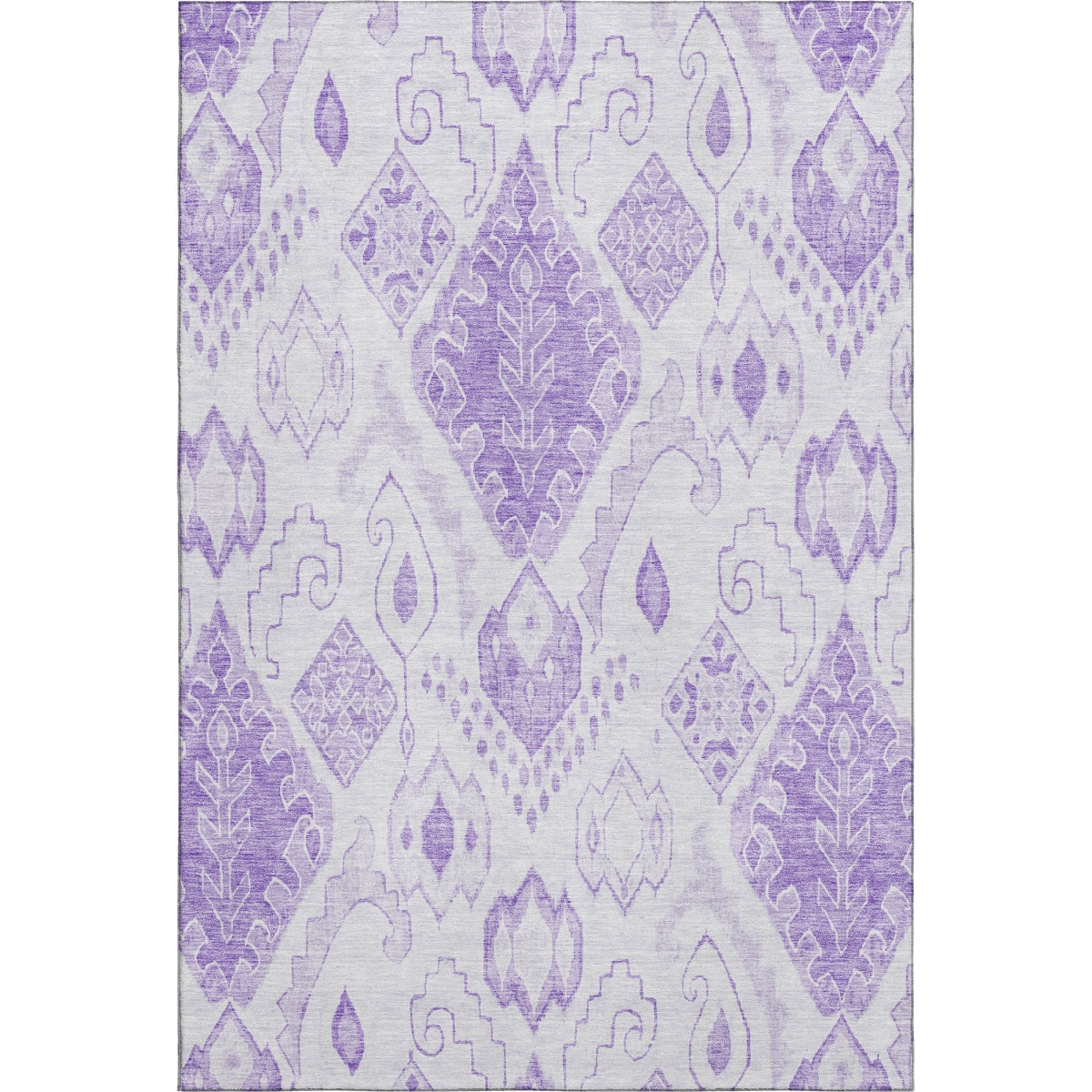 664815 9 x 12 ft. Purple & Ivory Moroccan Washable Machine Made Rectangle Area Rug with UV Protection