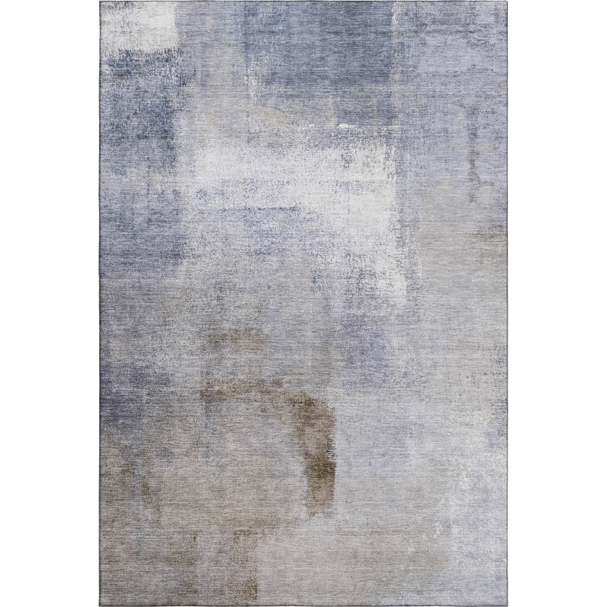 665260 10 x 14 ft. Blue, Ivory & Beige Abstract Washable Machine Made Rectangle Area Rug with UV Protection