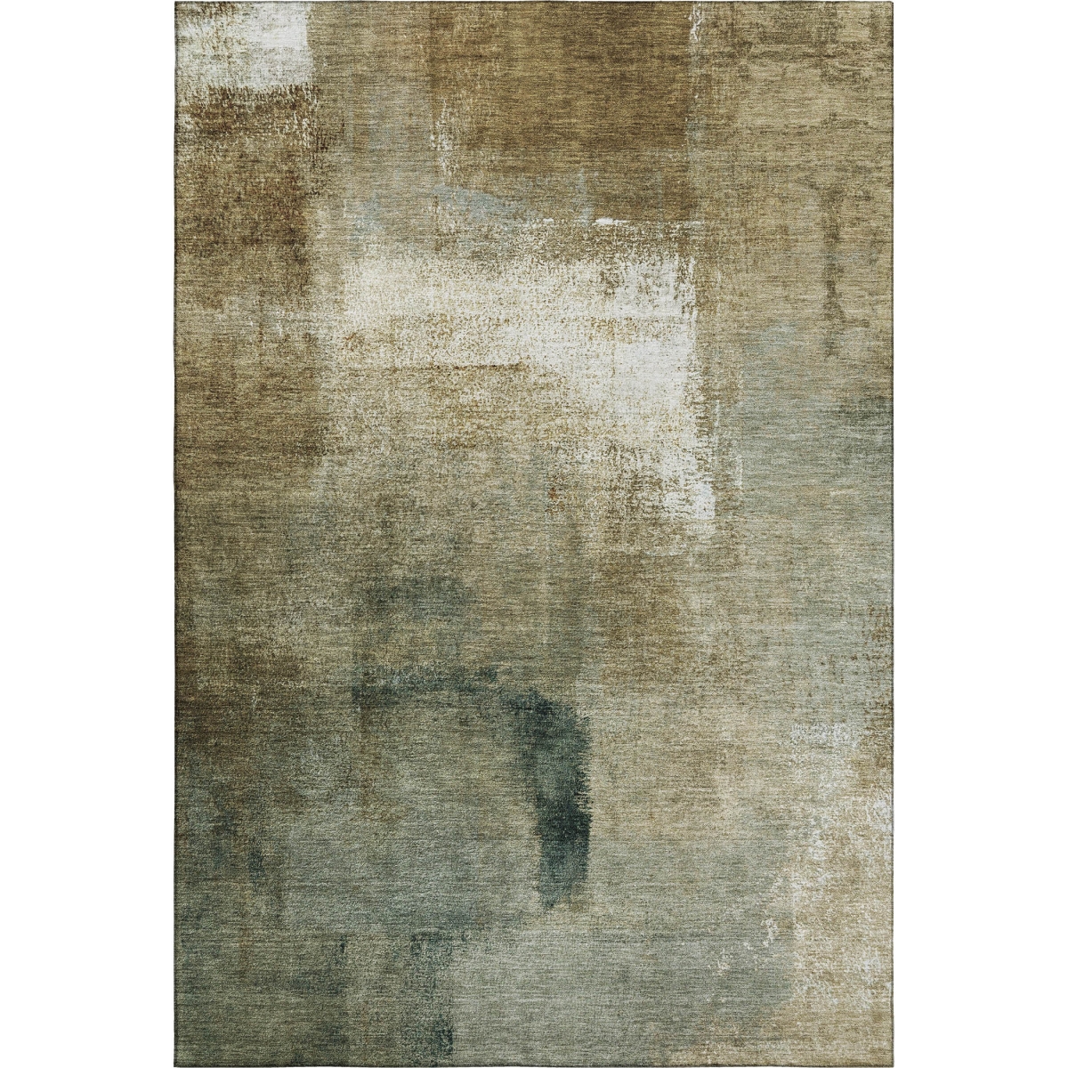 665265 9 x 12 ft. Brown, Beige & Ivory Abstract Washable Machine Made Rectangle Area Rug with UV Protection