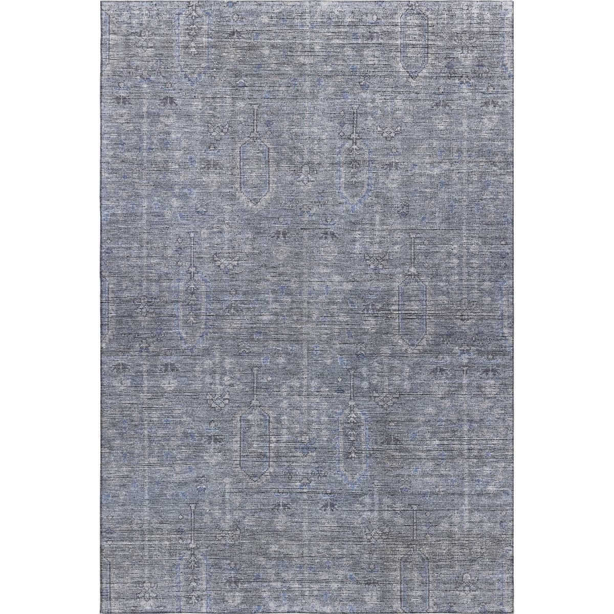 665391 10 x 14 ft. Blue & Gray Southwestern Washable Machine Made Rectangle Area Rug with UV Protection