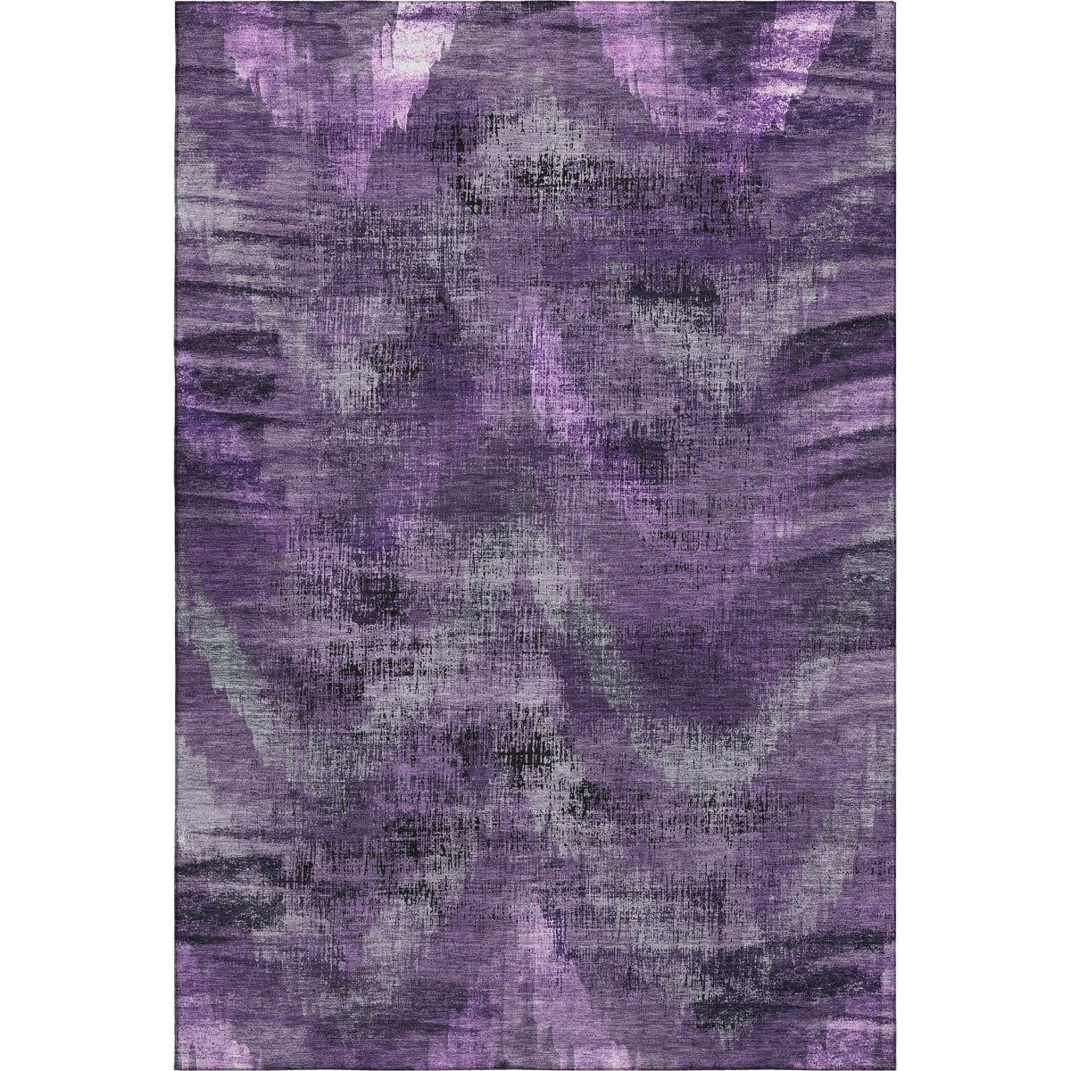 665507 10 x 14 ft. Purple & Gray Abstract Transitional Washable Machine Made Rectangle Area Rug with UV Protection