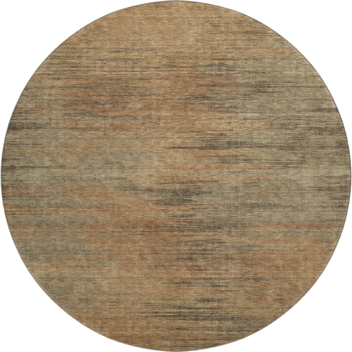 665588 8 ft. Terra Cotta Gray & Beige Abstract Washable Round Area Rug with UV Protection