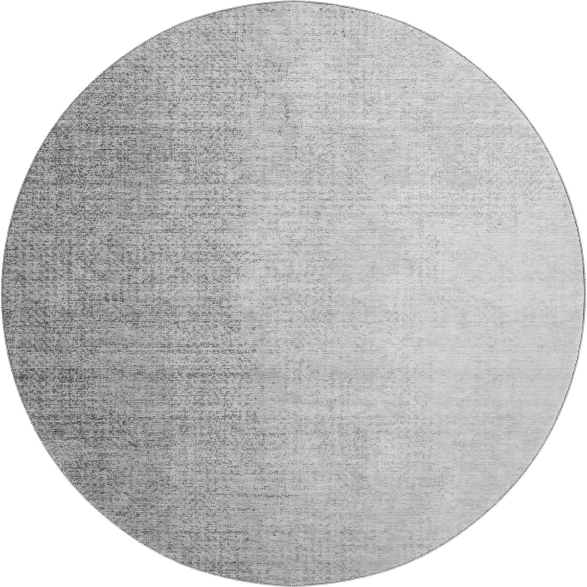 666599 8 ft. Gray & Silver Ombre Transitional Washable Round Area Rug with UV Protection