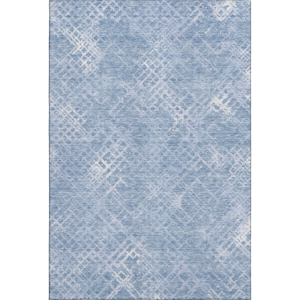 666703 9 x 12 ft. Sky Blue & Ivory Abstract Geometric Transitional Washable Machine Made Rectangle Area Rug with UV Protection