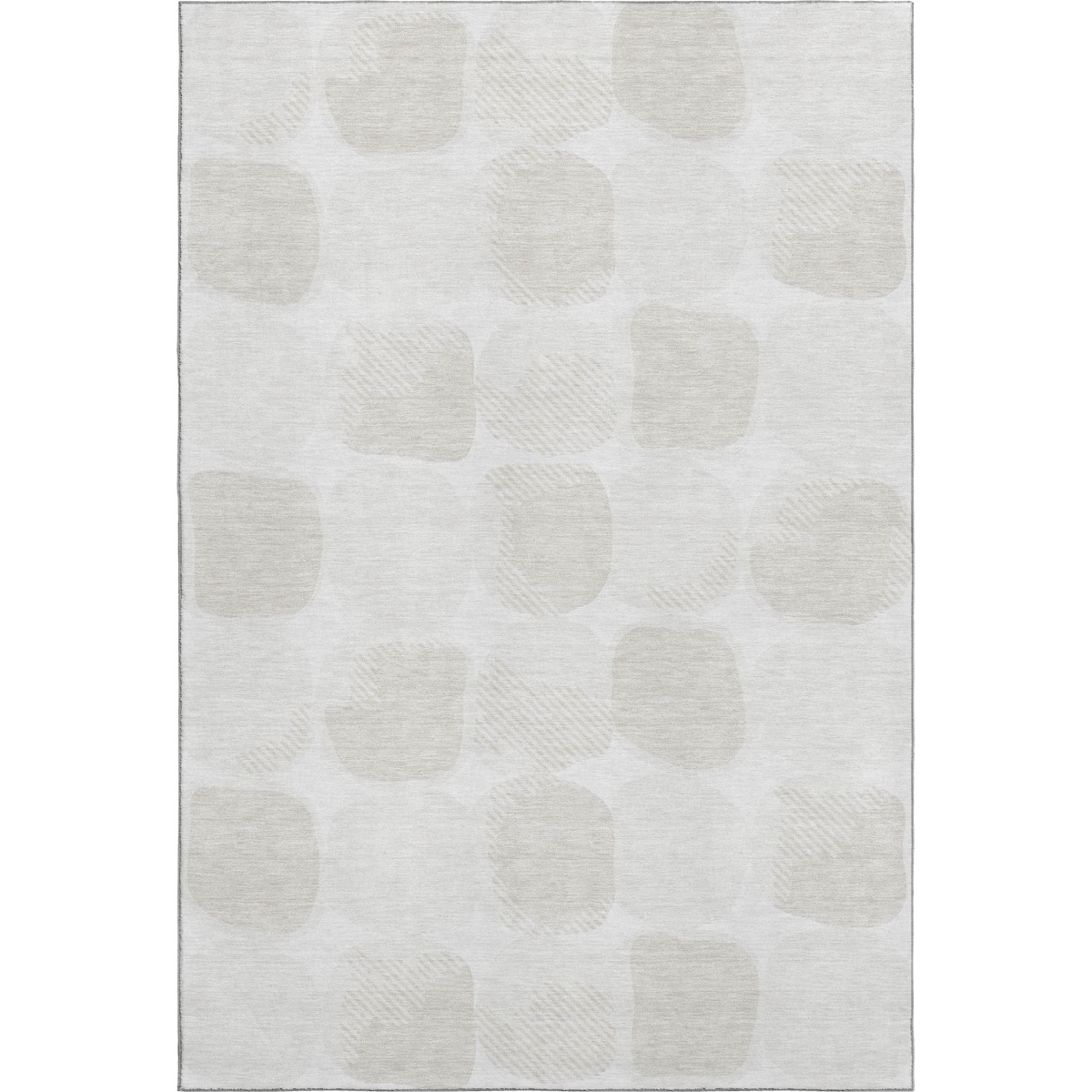 669204 10 x 14 ft. Ivory & Beige Abstract Geometric Transitional Washable Machine Made Rectangle Area Rug with UV Protection