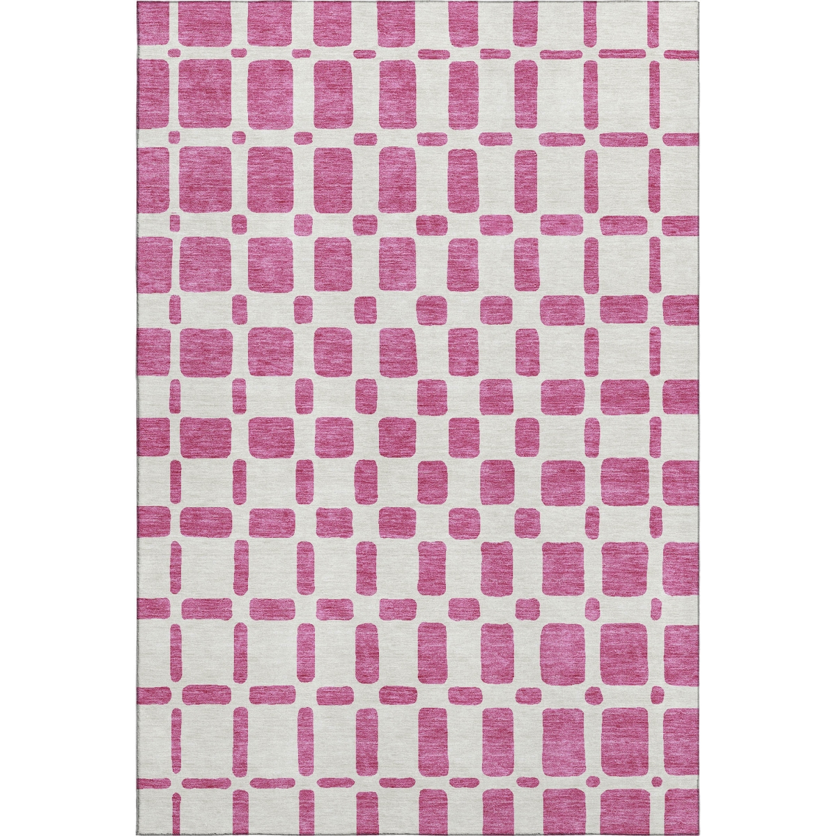 669263 9 x 12 ft. Blush & Ivory Geometric Transitional Washable Machine Made Rectangle Area Rug with UV Protection