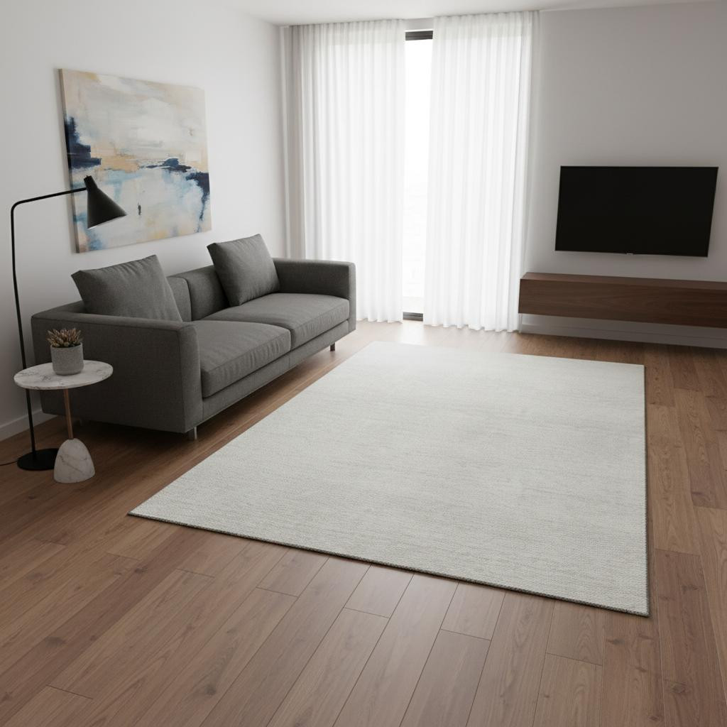 668127 5 x 8 ft. Ivory & Beige Striped Transitional Washable Machine Made Rectangle Area Rug with UV Protection