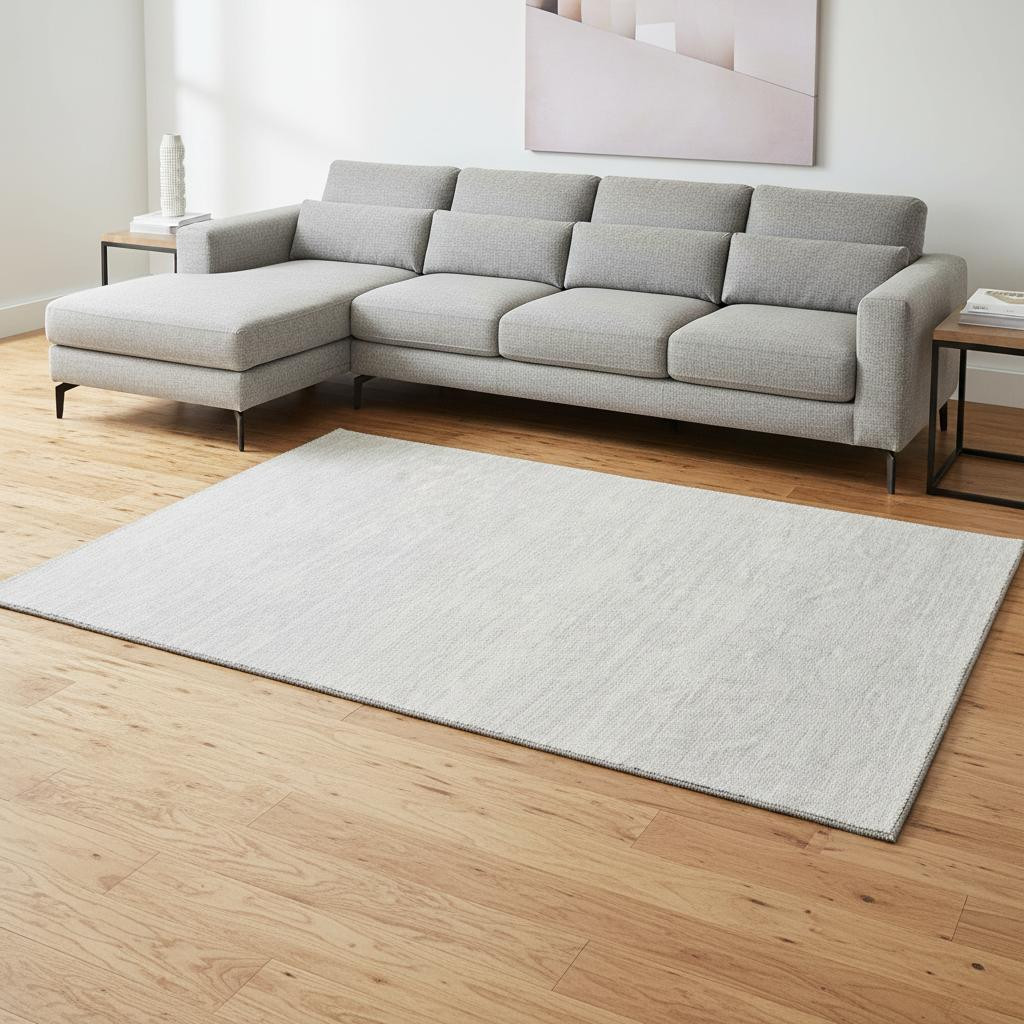 668185 8 x 10 ft. Silver & Gray Striped Transitional Washable Machine Made Rectangle Area Rug with UV Protection