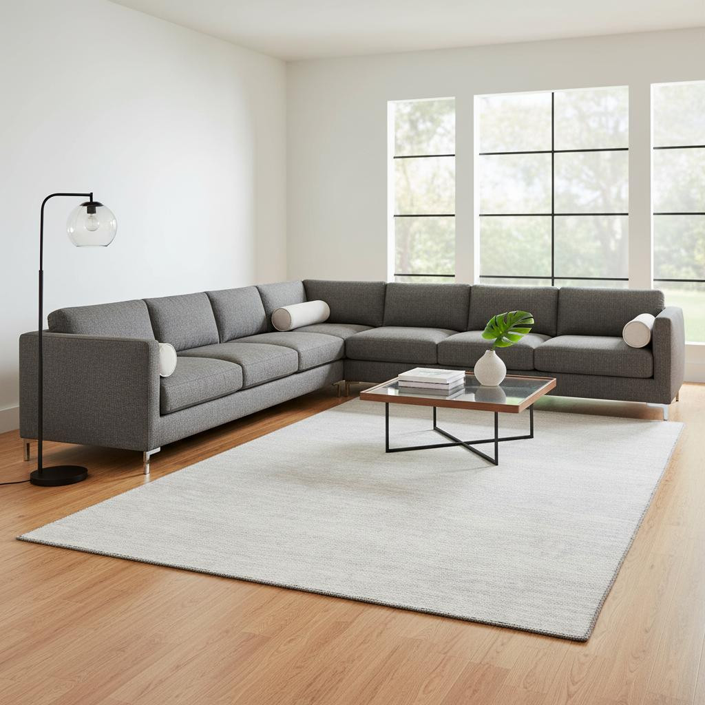 668186 9 x 12 ft. Silver & Gray Striped Transitional Washable Machine Made Rectangle Area Rug with UV Protection