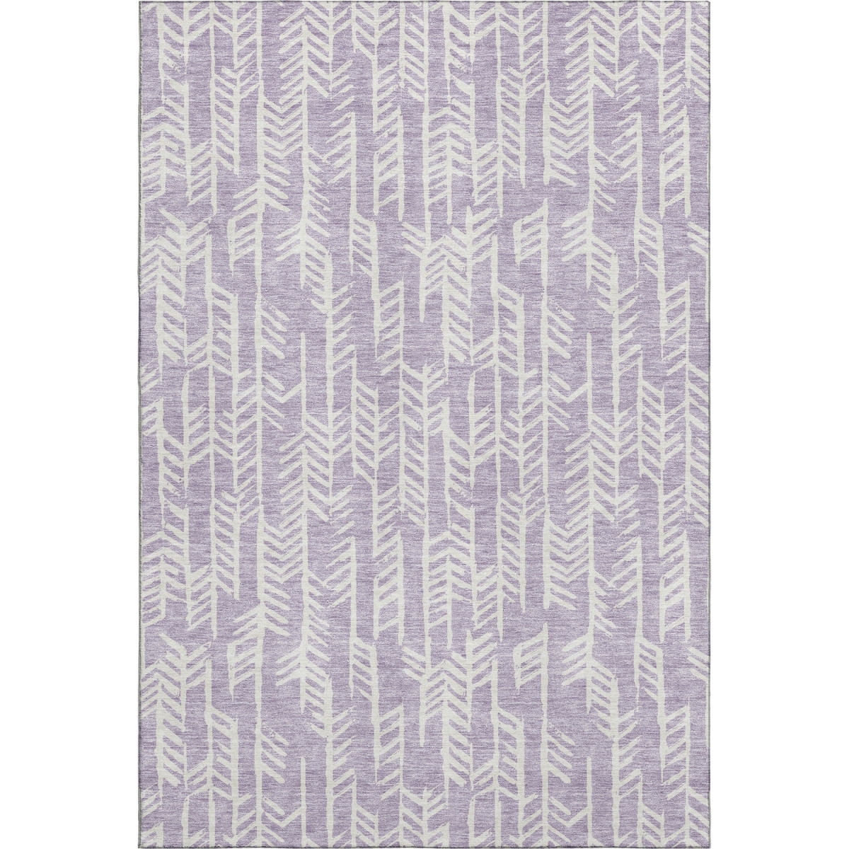 672066 8 x 10 ft. Lavender & Ivory Tribal Transitional Washable Machine Made Rectangle Area Rug with UV Protection