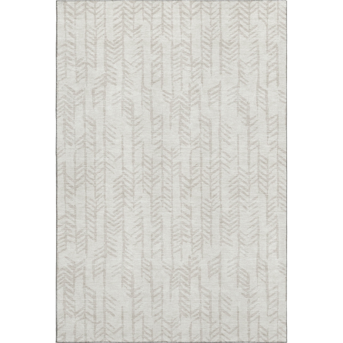 672058 5 x 8 ft. Ivory & Beige Tribal Washable Machine Made Rectangle Area Rug with UV Protection