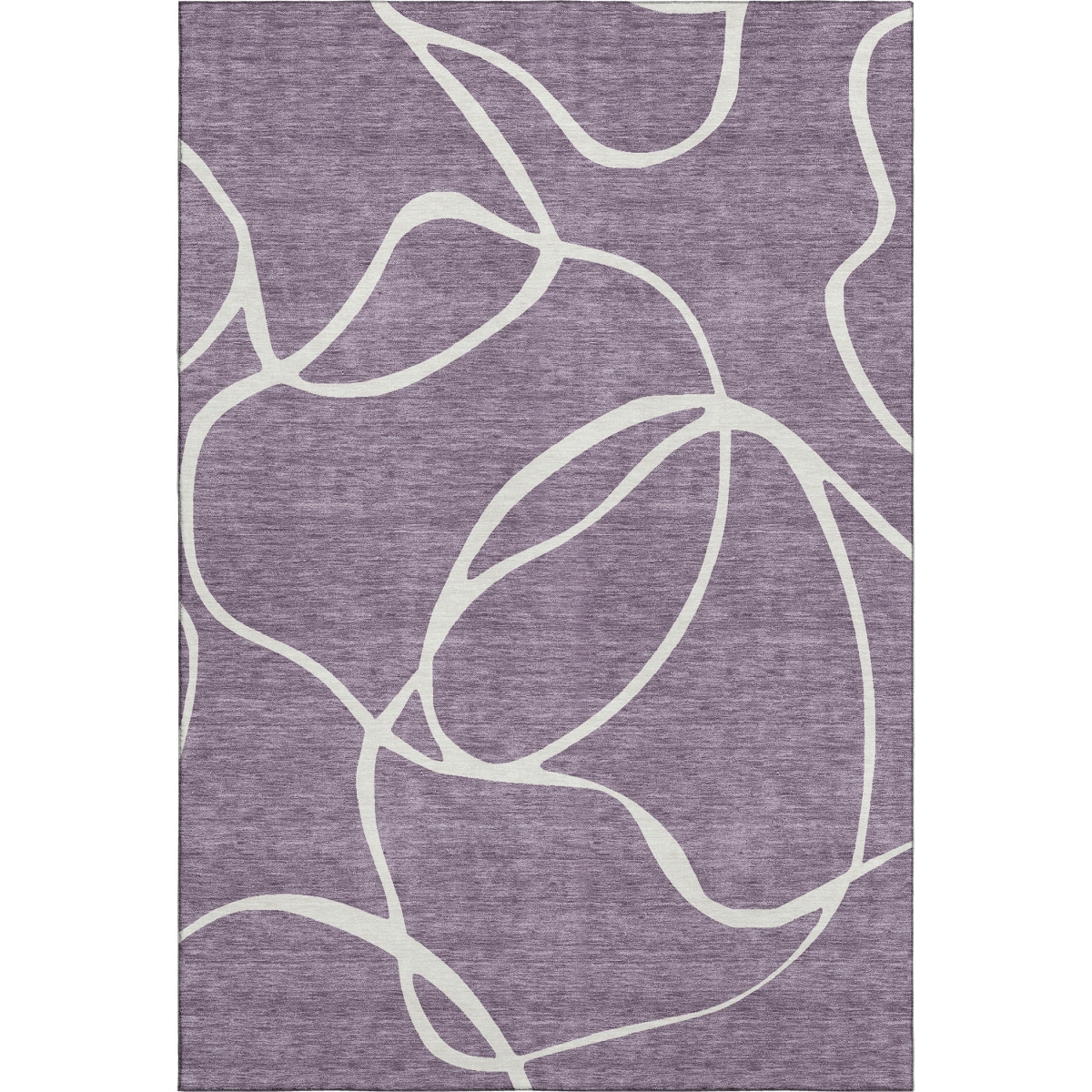 678675 9 x 12 ft. Purple & Ivory Abstract Transitional Washable Machine Made Rectangle Area Rug with UV Protection