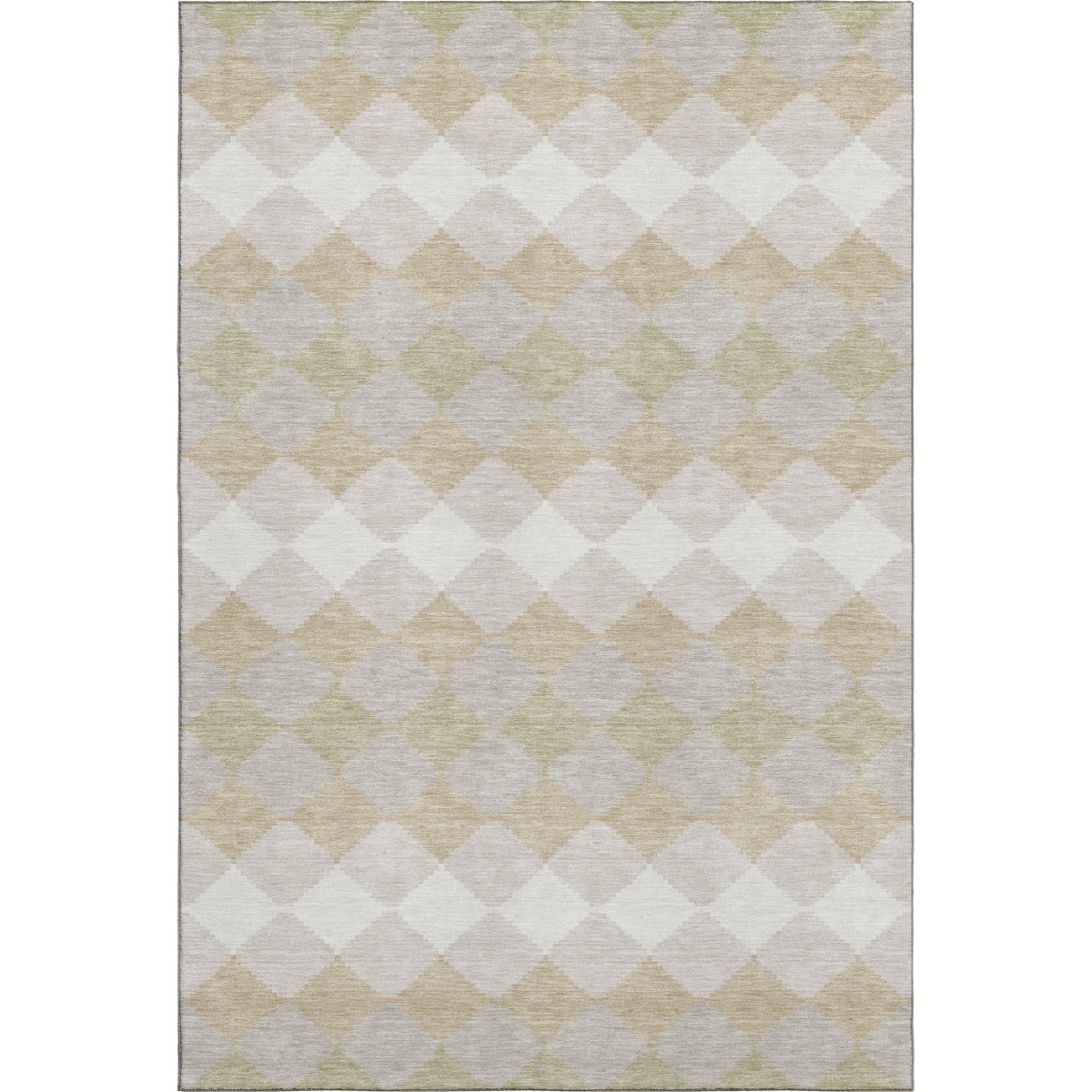 679026 5 x 8 ft. Beige Taupe & Ivory Geometric Washable Machine Made Rectangle Area Rug with UV Protection