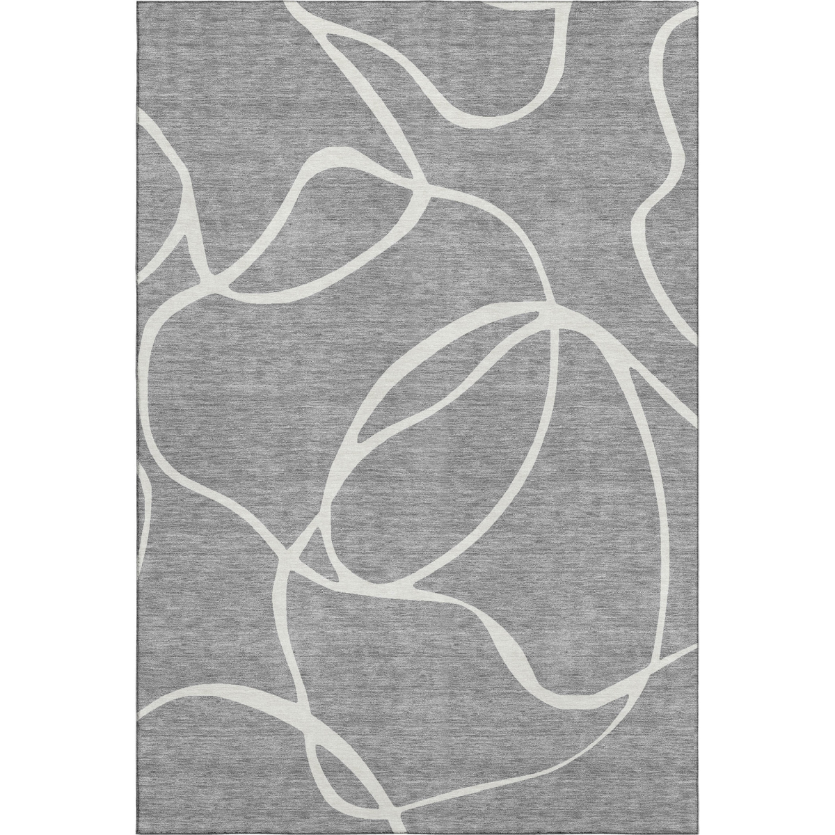 678644 8 x 10 ft. Gray & Ivory Abstract Transitional Washable Machine Made Rectangle Area Rug with UV Protection