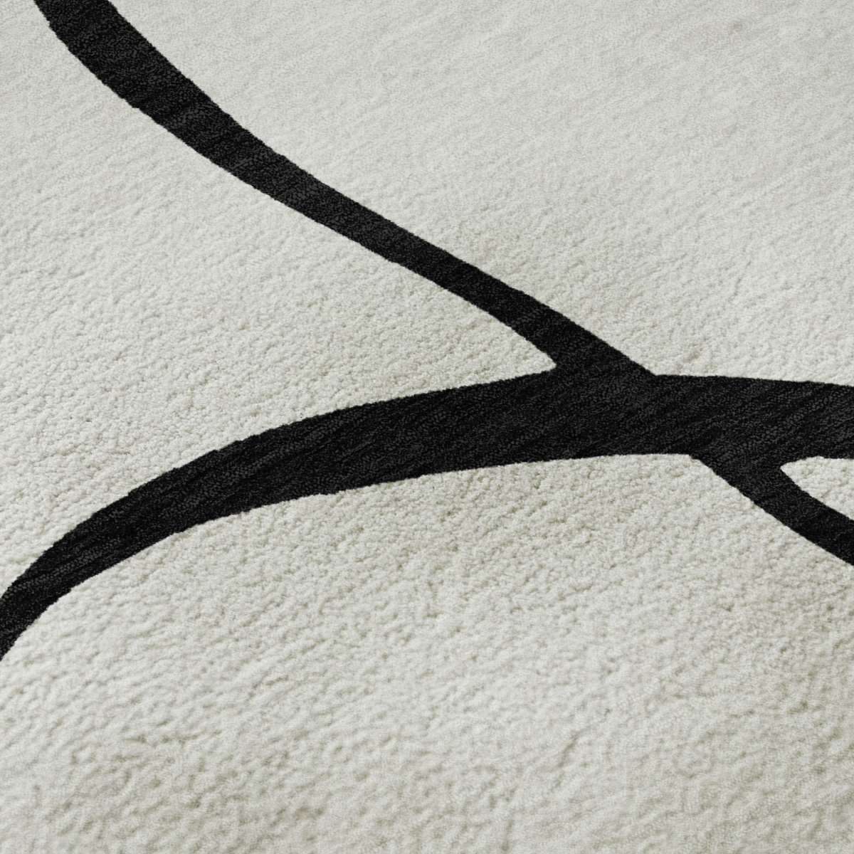 678689 3 x 5 ft. White & Black Abstract Washable Machine Made Rectangle Area Rug with UV Protection
