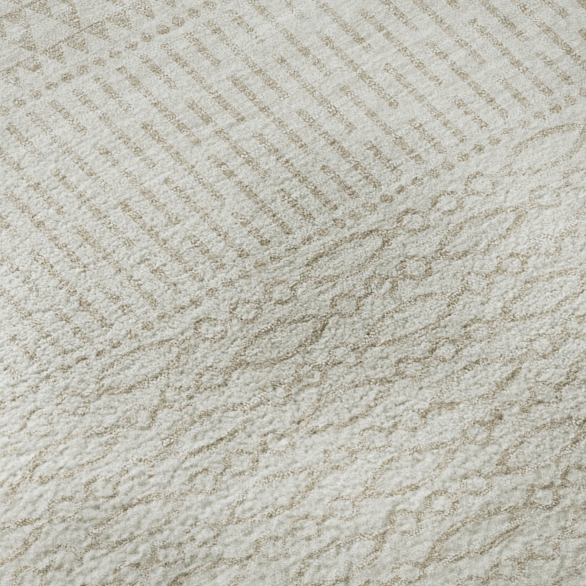 674795 9 x 12 ft. Ivory & Beige Striped Transitional Washable Machine Made Rectangle Area Rug with UV Protection