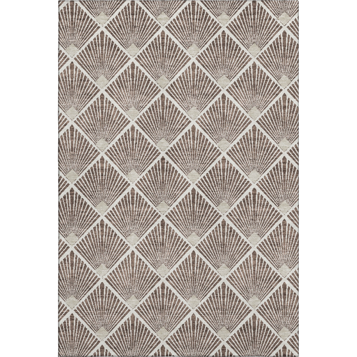 672671 10 x 14 ft. Brown & Beige Abstract Geometric Transitional Washable Machine Made Rectangle Area Rug with UV Protection