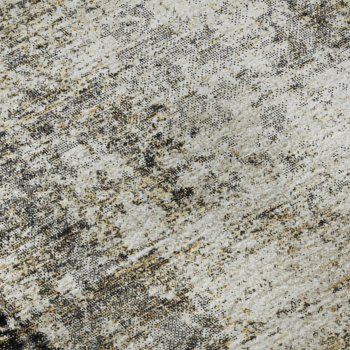 674831 9 x 12 ft. Black & Ivory Abstract Transitional Washable Machine Made Rectangle Area Rug with UV Protection