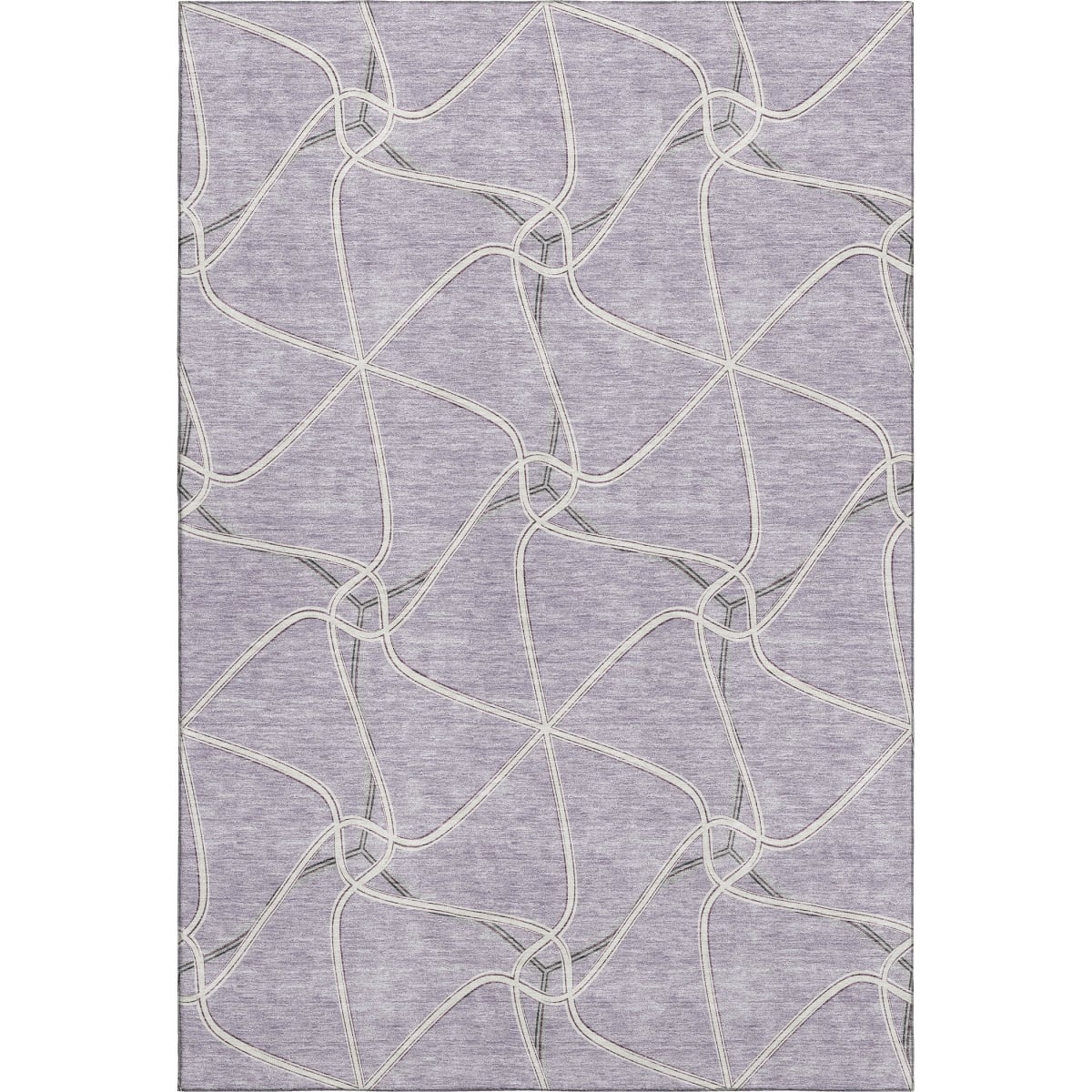 675382 8 x 10 ft. Lavender & Ivory Geometric Transitional Washable Machine Made Rectangle Area Rug with UV Protection