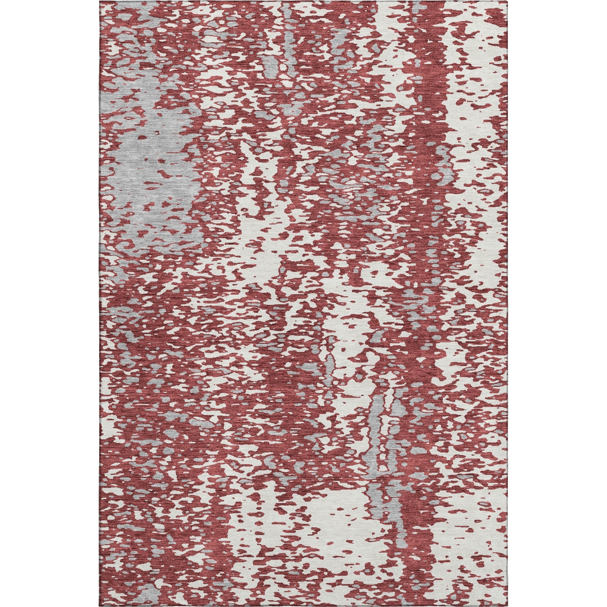675449 9 x 12 ft. Burgundy Ivory & Gray Abstract Washable Machine Made Rectangle Area Rug with UV Protection