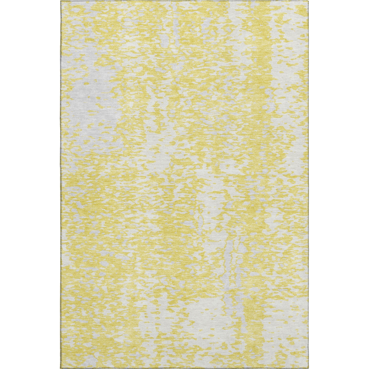 675476 5 x 8 ft. Yellow & Ivory Abstract Transitional Washable Machine Made Rectangle Area Rug with UV Protection