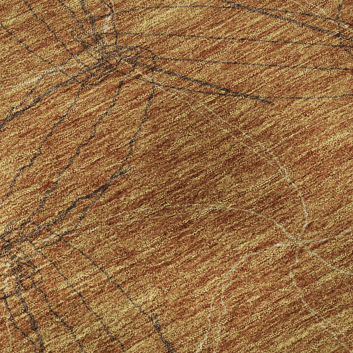 676558 8 x 10 ft. Copper & Brown Geometric Transitional Washable Machine Made Rectangle Area Rug with UV Protection