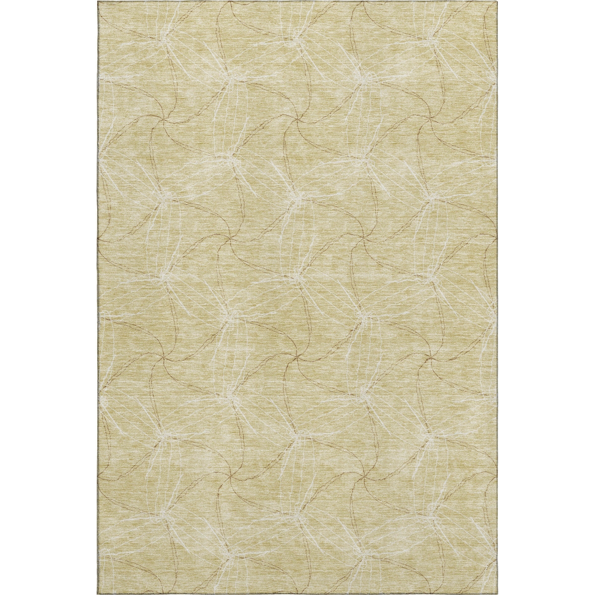 676610 5 x 8 ft. Wheat & Ivory Geometric Transitional Washable Machine Made Rectangle Area Rug with UV Protection