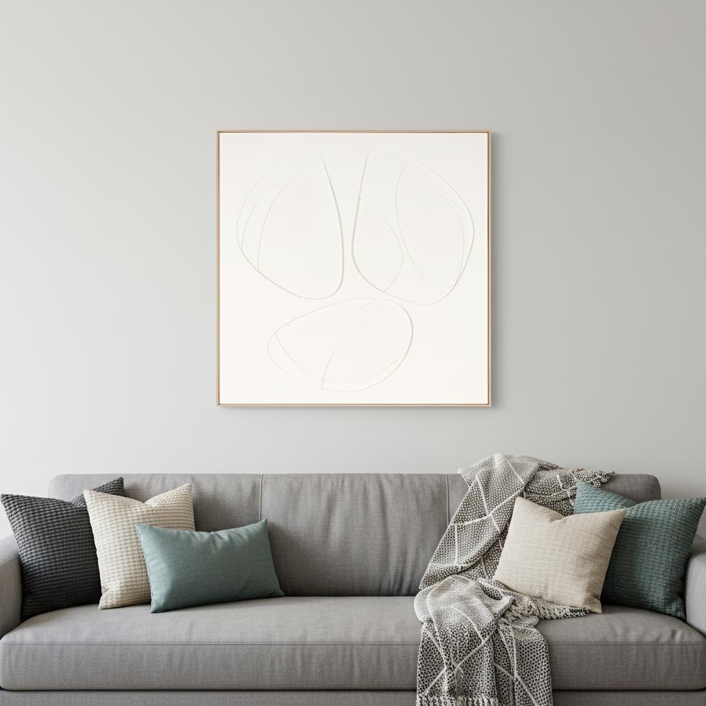 653973 White Geo Trio Brown Shadowbox Wall Art