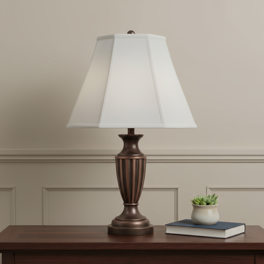 654734 12.25 x 18 x 18 in. White Linen Piped Empire Lamp Shade